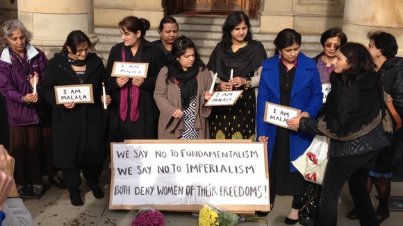 Women take part in the Vigil in Birmingham