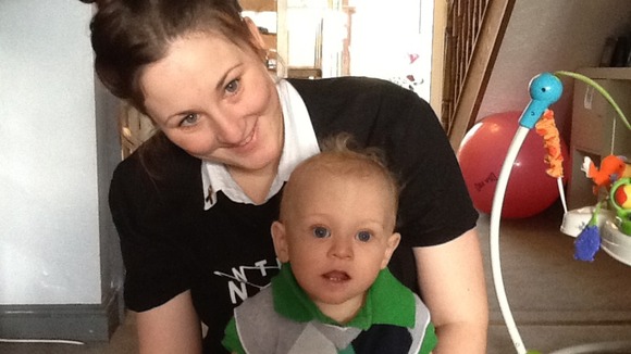 Ronnie and mum, Whitney, at home in Redditch
