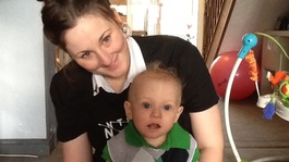 Ronnie and mum, Whitney, at home in Redditch 