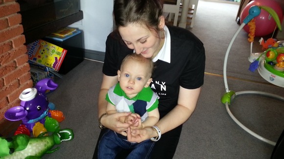Ronnie and mum, Whitney, at home
