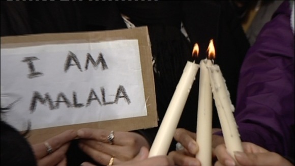 Vigil holders in Birmingham