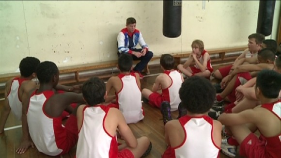 Luke Campbell inspiring young children