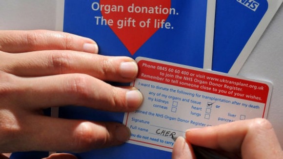 An organ donor card