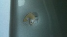 Pellet damage to car