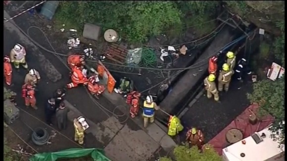 Rescuers at Gleision Colliery