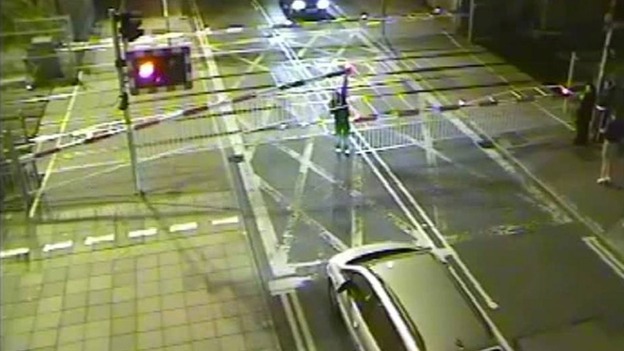 An example of misuse at Lincoln High Street - a pedestrian lifts the barriers