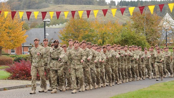 Soldiers marching