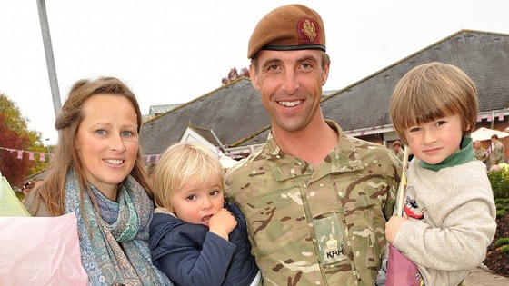Soldier with family