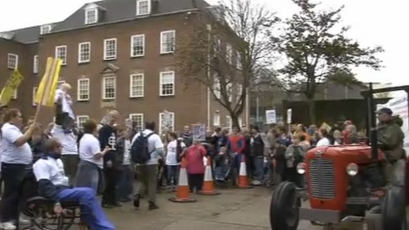 Adult social care cuts protest