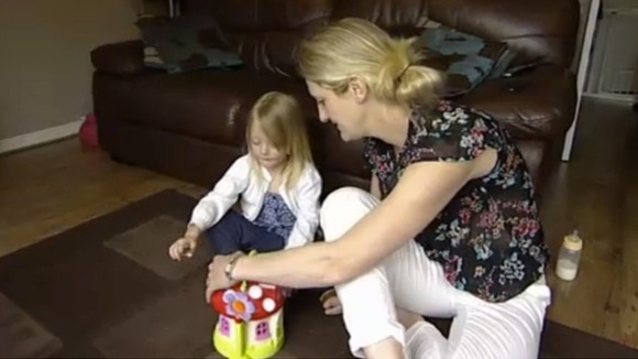 A woman and child