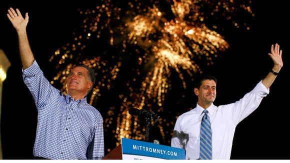 Republican presidential candidate Mitt Romney and running mate Paul Ryan
