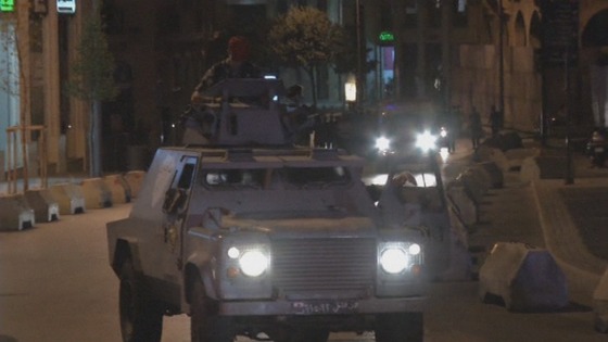 Security vehicles take to the streets of Lebanon's capital, Beirut
