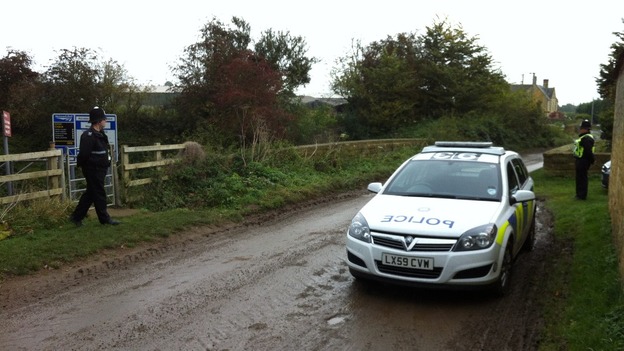 Police officers on patrol in Gloucestershire near where the Assistant Chief Constable of Leicestershire Police died