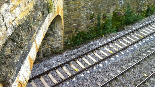 View from the bridge near where Gordon Fraser was hit by a train