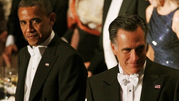 US President Barack Obama and Republican rival Mitt Romney