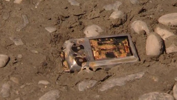 The camera was buried under mud after the quake