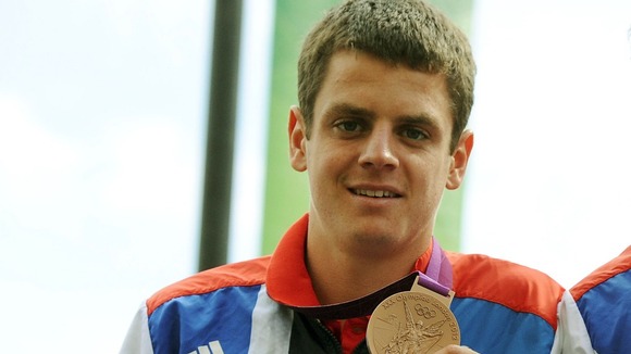 Jonathan Brownlee with his Olympic bronze medal