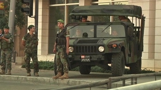 Security surrounds a mosque in central Martyrs' Square