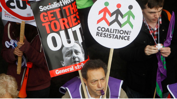 Anti-austerity demonstrators march through London