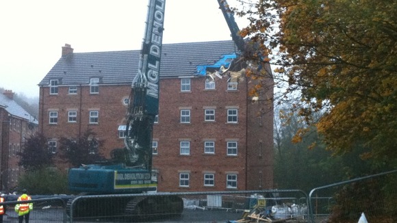 Newburn flats' demolition