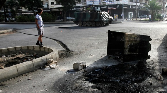 Lebanese Army soldiers roam the streets of Tripoli, northern Lebanon