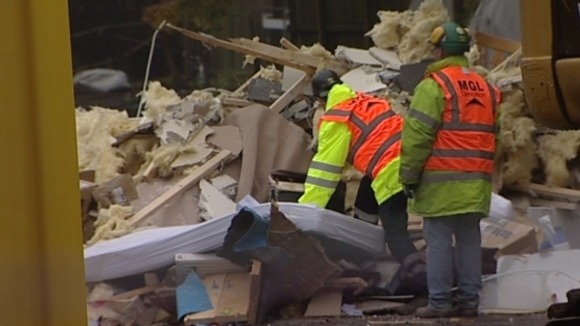 Salvage operation at Spencer Court