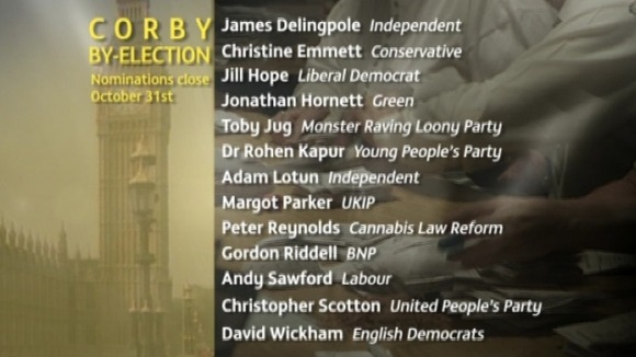 Corby By-Election candidates