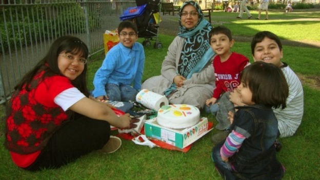 Mother Sabah Usmani and her five children