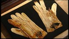 A pair of gloves that will be auctioned in New York