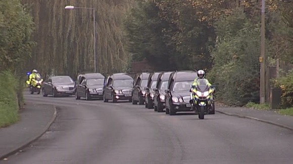The cortege was accompanied by police riders