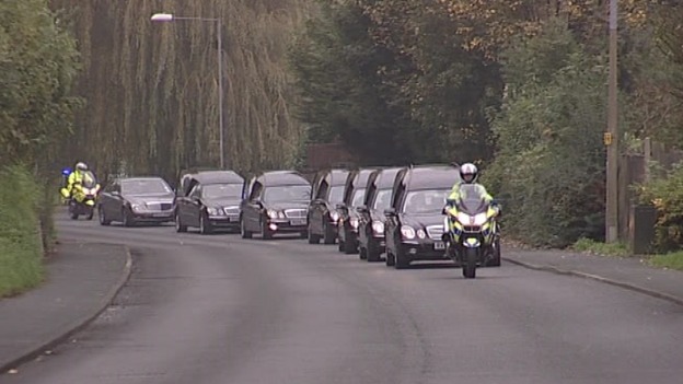 The cortege was accompanied by police riders