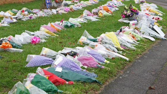 Flowers were left at Barn Mead in Harlow in memory of Sabah Usmani and her five children