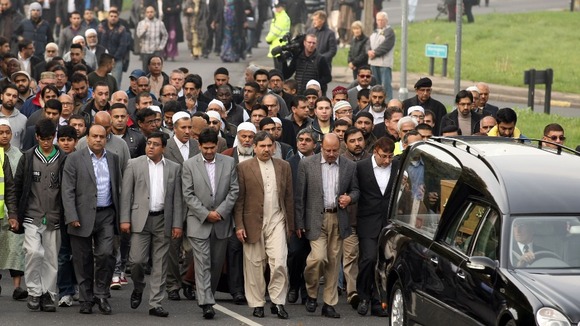 The funeral cortege was led by Dr Abdul Shakoor