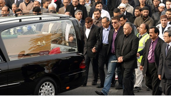 The funeral cortege was led by Dr Abdul Shakoor