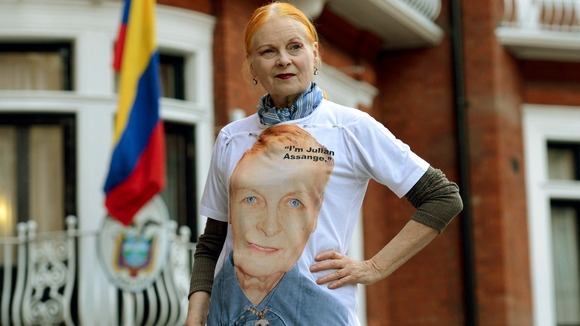 Dame Vivienne Westwood arrives at the Embassy of Ecuador, London, to visit Wikileaks founder and current asylum seeker Julian Assange.