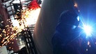 A welder at a factory in Edinburgh