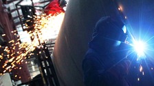 A welder at a factory in Edinburgh