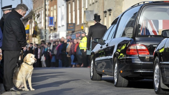 The cortege for Lance Corporal Liam Tasker as it passed through Wootton Bassett during his repatriation in 2011