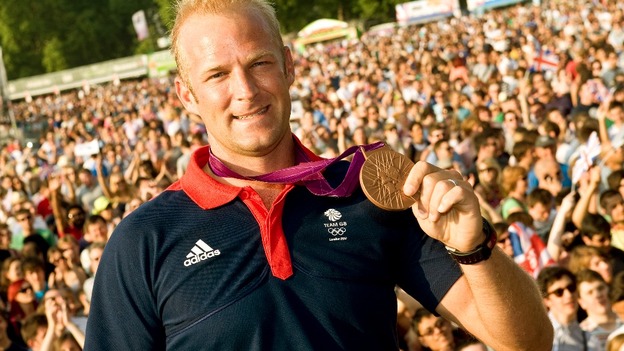 Men's Eight rower Alex Partridge with his London 2012 bronze medal.