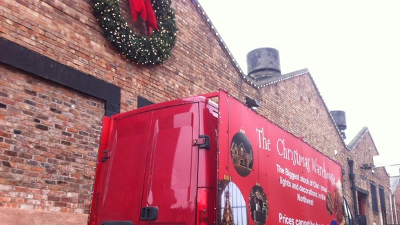 Van outside warehouse