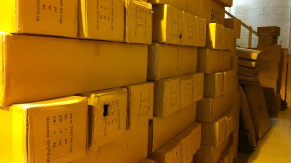 Boxes in warehouse