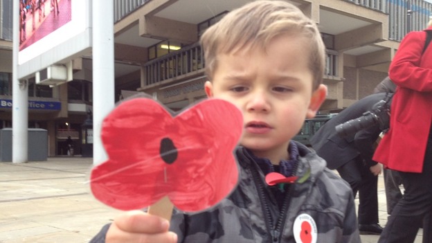 The young and old doing their bit to promote this year's poppy appeal