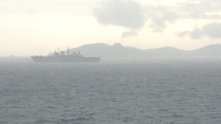 HMS Illustrious seen from HMS Bulwark