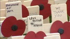 Crosses have been laid to thank and remember forces who have given their lives