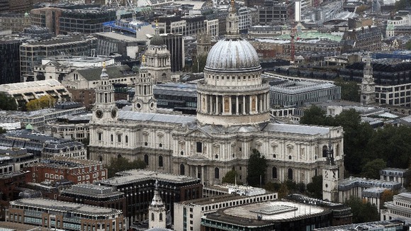 A view of St Paul's Cathedral from the new visitor attraction 'The View from the Shard