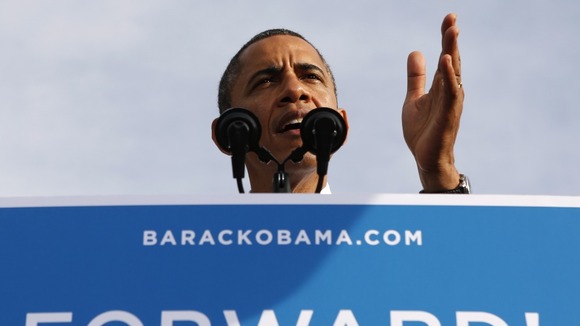 U.S. President Barack Obama speaks during a campaign rally in Tampa