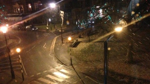 Snow started falling in Harrogate late last night.