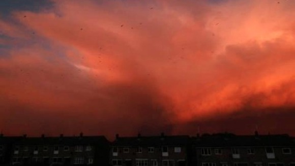 Snow storms over South Shields early this morning.
