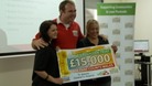 Scott Quinnell with employees from Ty Bobaith