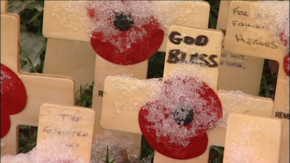 Thousands of wooden crosses were planted at Saltwell Park